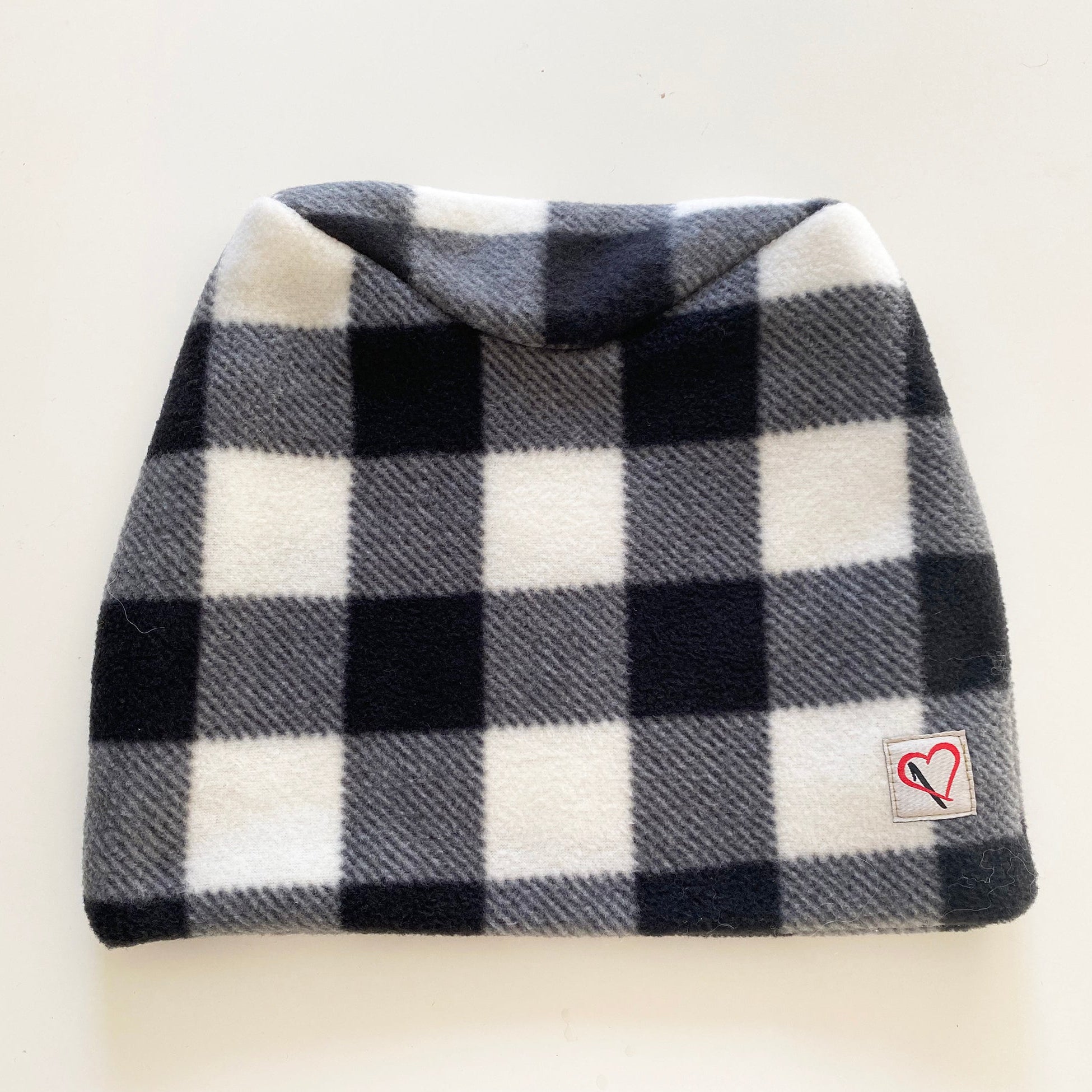 Fleece Buffalo Plaid Human Hat - Checkered Red and Black Christmas Hat